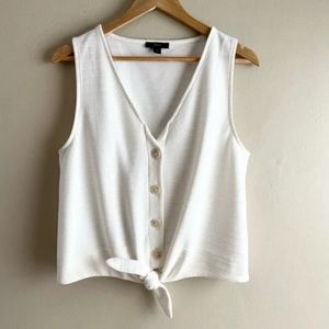 J Crew Women’s v neck blouse with tie knot partial elastic waist in back